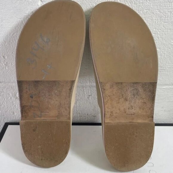 Aeyde Sandals Beige Leather Slide Slip On Women's 39 EU/8 UK Made In Italy - Picture 11 of 12